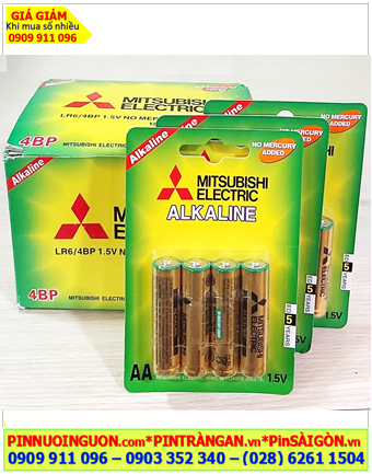 COMBO 01hộp (12vỉ= 48viên, Loại vỉ 4viên) Pin AA 1.5V Mitsubishi LR6 _Giá chỉ 444.000/HỘP 48viên